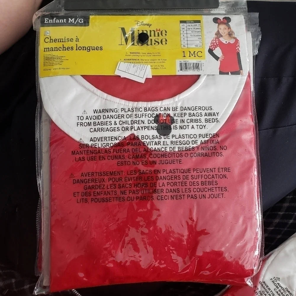 NWT Minnie Mouse Disney Halloween Costume Girl's Size 8-10 & 12-14 Long Sleeve - Picture 2 of 4